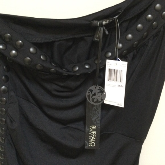 Buffalo David Bitton black 1 shoulder dress size m - Picture 6 of 6